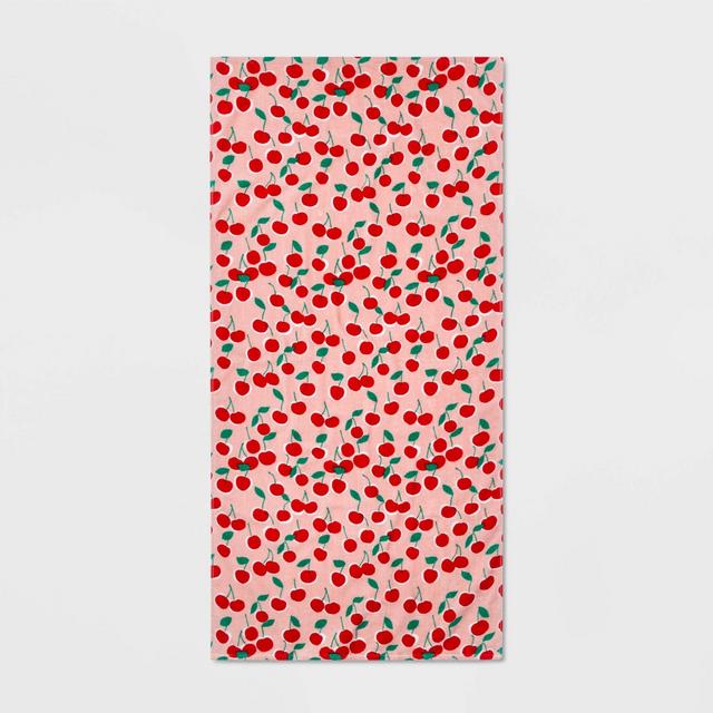 Cherry Beach Towel Red - Sun Squad™