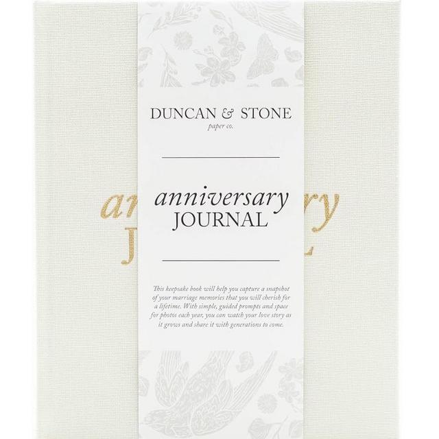 Wedding Anniversary Journal (Ivory, 189 Pages) by Duncan & Stone - Anniversary Book for Couple - Marriage Memory Book & Photo Album - Unique Wedding Gifts for Couple