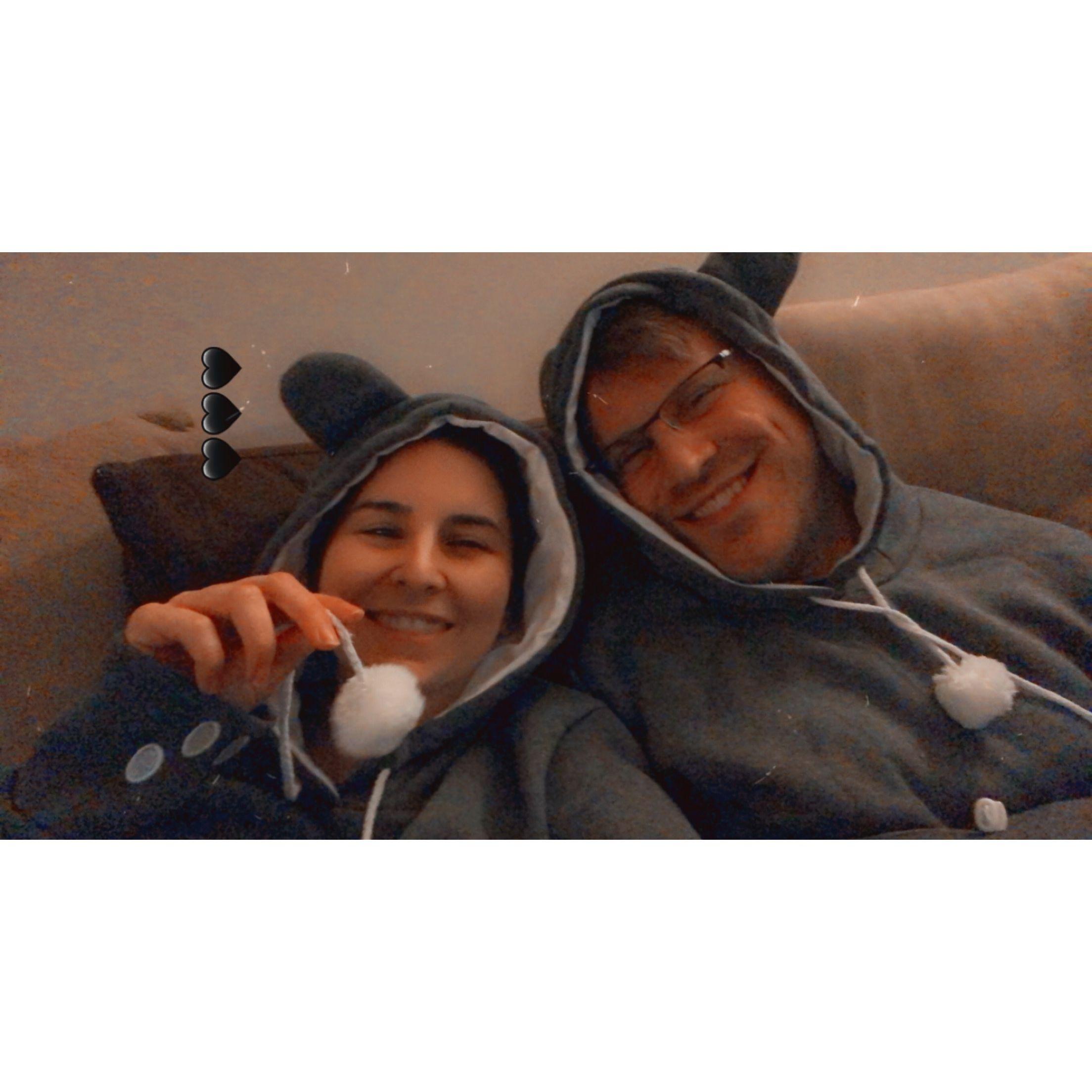 Matching cat hoodies