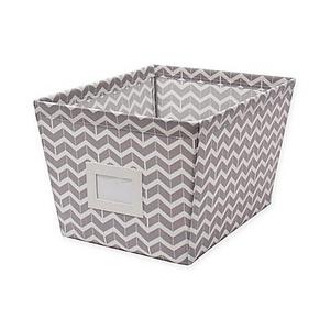 Canvas Storage Bin with Chevron Print