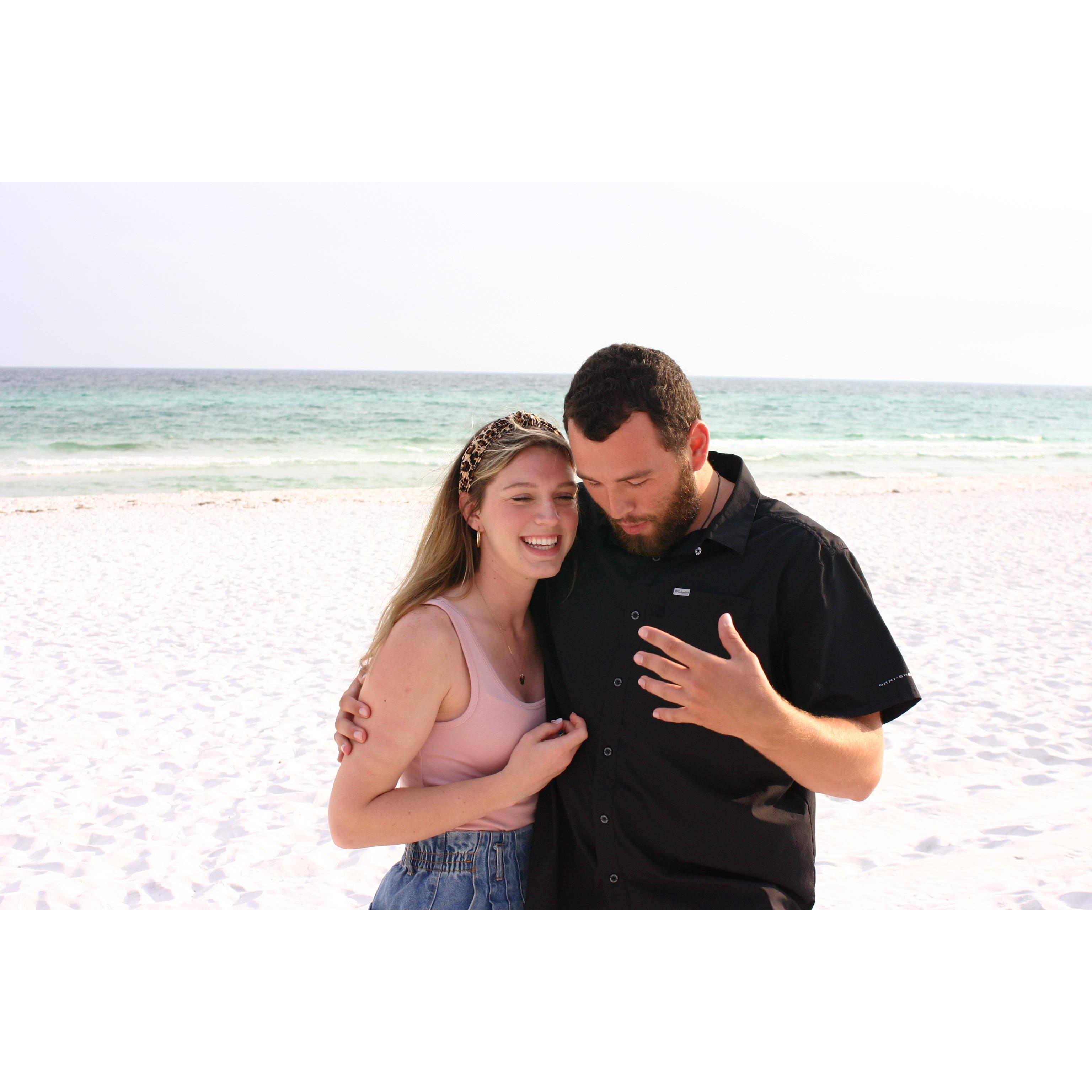 He definitely surprised her so well that she said a "choice word" when he pulled the ring out of his pocket