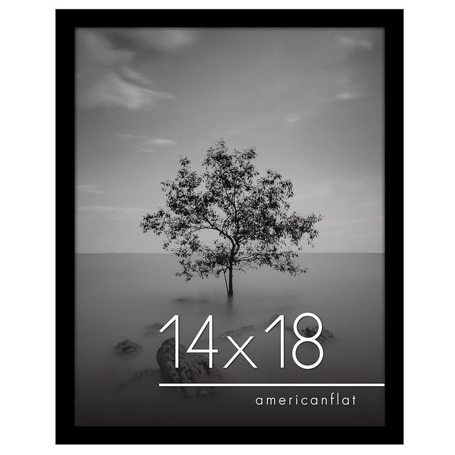 Americanflat 14x18 Picture Frame in Black - Photo Frame with Engineered Wood Frame and Polished Plexiglass Cover - Horizontal and Vertical Formats for Wall with Built-in Hanging Hardware
