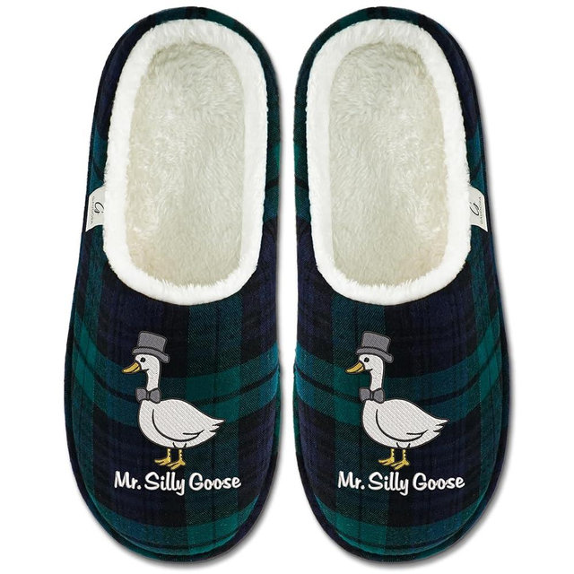 GAUDORA Wedding Gifts for Bride Groom - Mr & Mrs. Silly Goose House Slippers for Women Men, Memory Foam Comfort Indoor Slippers - Bridal Shower Engagement Newlywed Gifts For Her Him Wife Husband