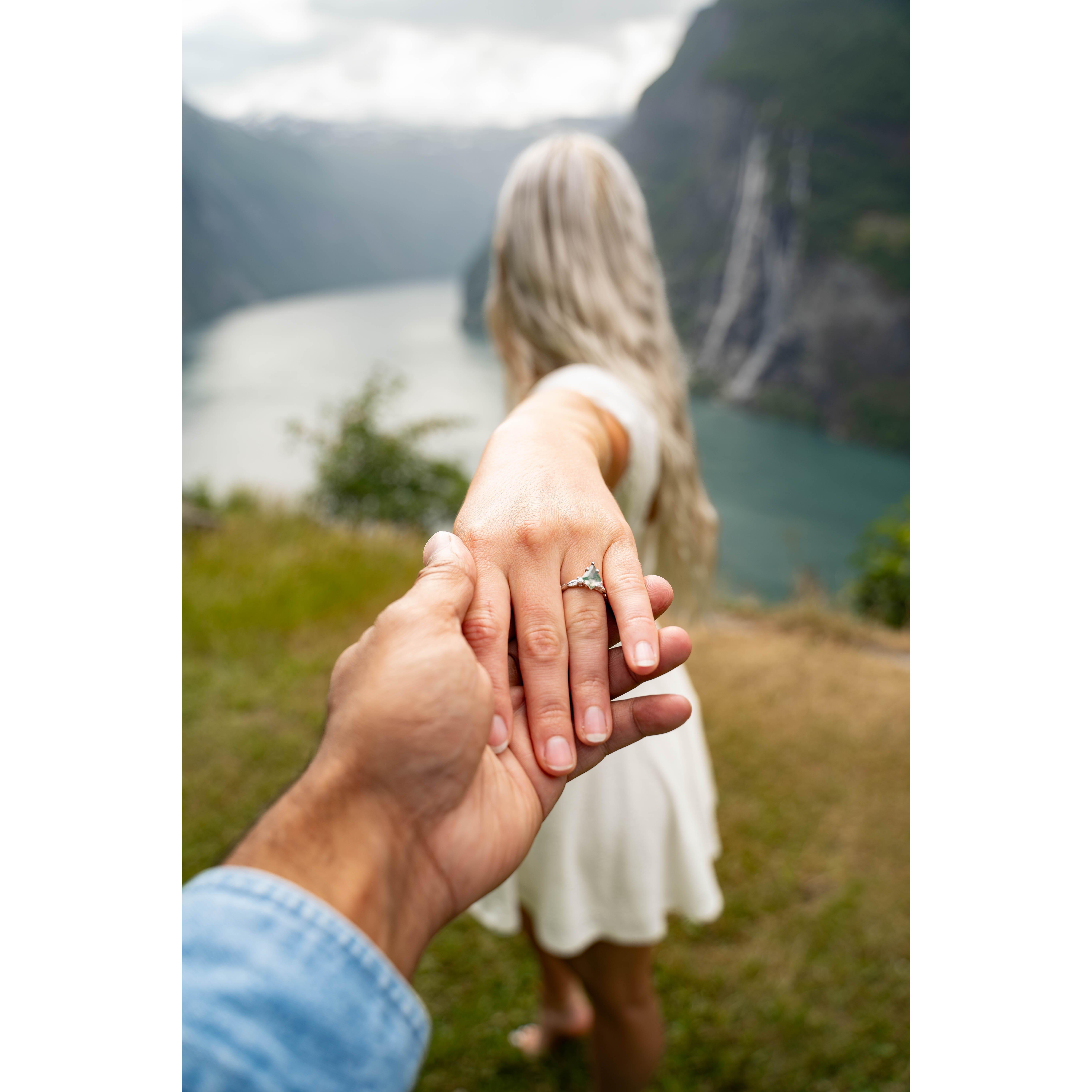 Right after getting engaged at Skageflå Farm in Norway