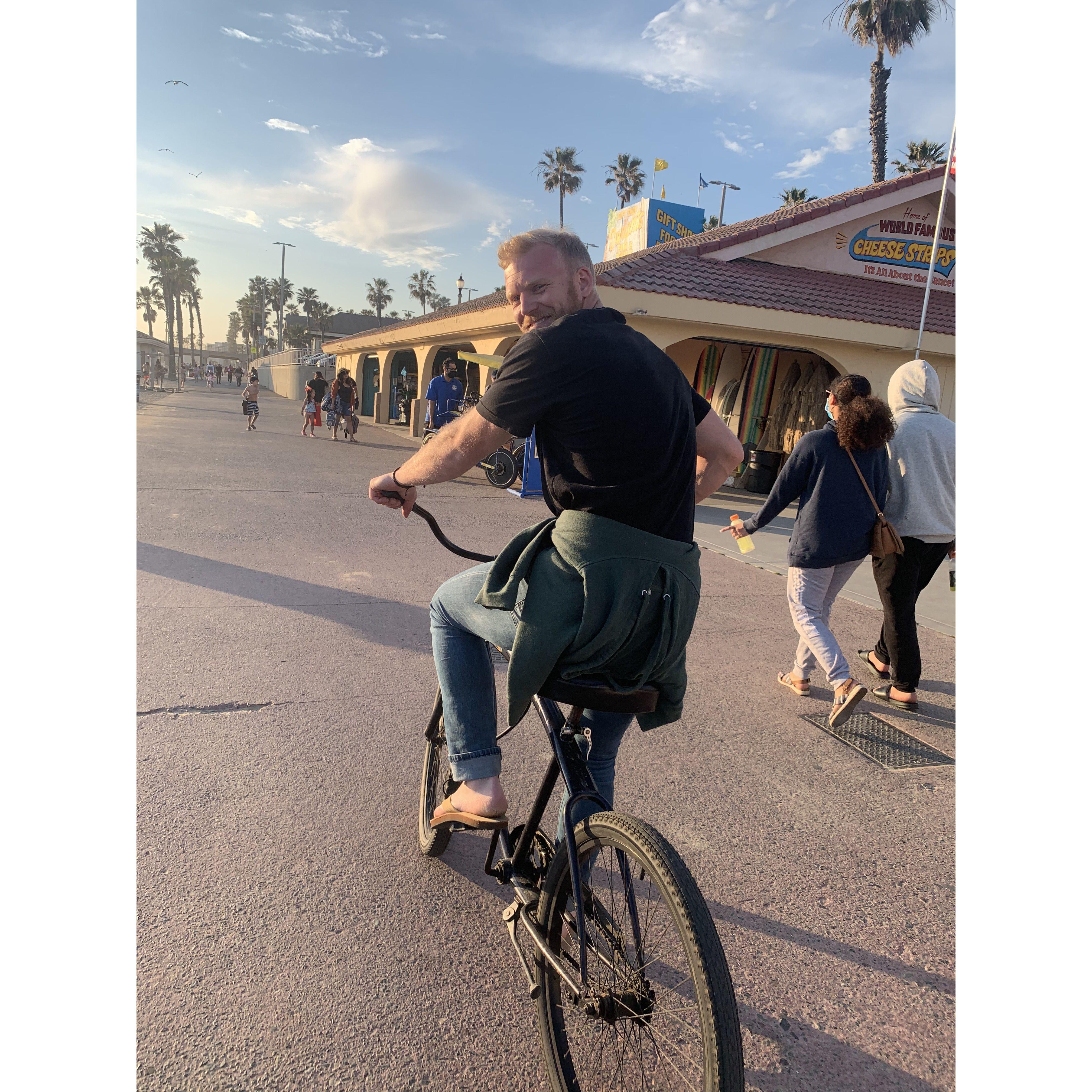 We spent the day riding around Huntington Beach