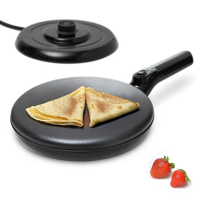 Moss & Stone Cordless Electric Crepe Maker With Auto Power Off, On/Off Switch & Dual Temperature Setting, 8 Inch Portable Crepe Maker & Non-Stick Dipping Plate, Nonstick Coating Pan Apo