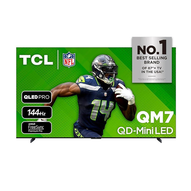 TCL 98-Inch QM7 QLED 4K Smart QD-Mini LED TV with Google TV (98QM751G, 2024 Model) Dolby Vision IQ, Dolby Atmos, HDR, Game Accelerator up to 240Hz, Voice Remote, Works with Alexa, Streaming Television