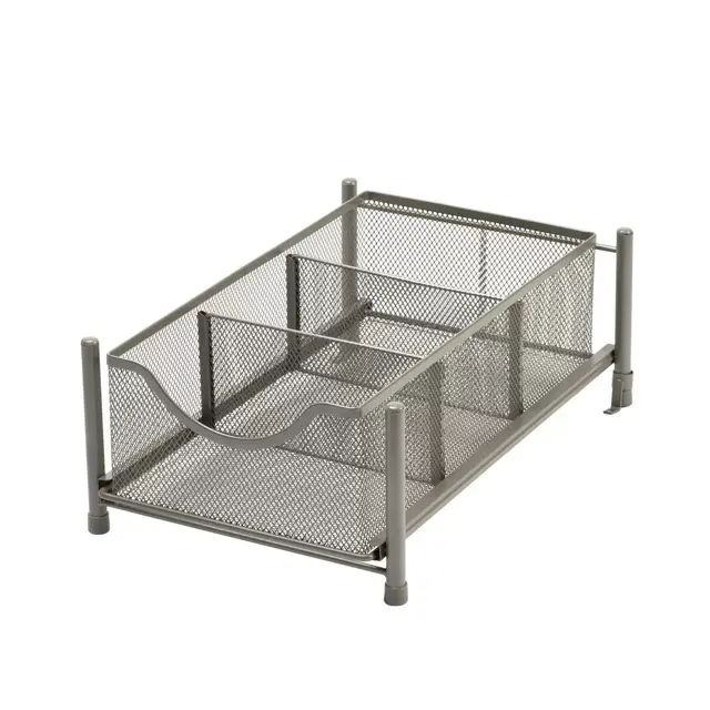 Squared Away™ Small Metal Mesh Cabinet Drawer in Cool Grey/Brushed Nickel