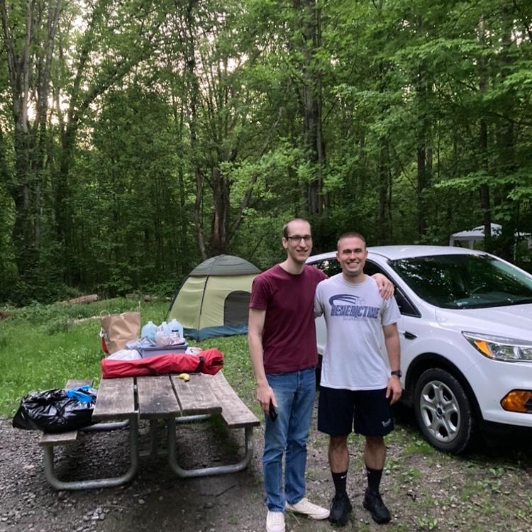 Paul and cousin Tyler at the annual MOG (men of Gnatowski) camping trip. Olivia has a great idea for a WOG (women of Gnatowski) camping (Air BnB) trip to occur alongside the MOG trip in the future!