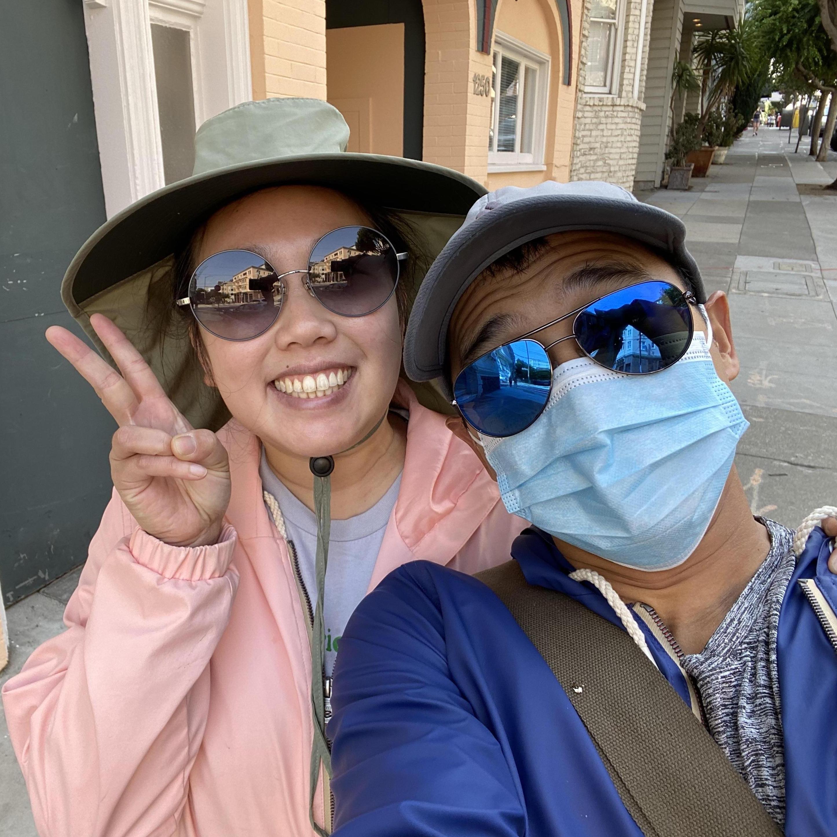 On our way to Oracle Stadium to proudly support our beloved Houston Astros vs. the San Francisco Giants (they lost), but at least we could sport our matching Costco windbreakers!