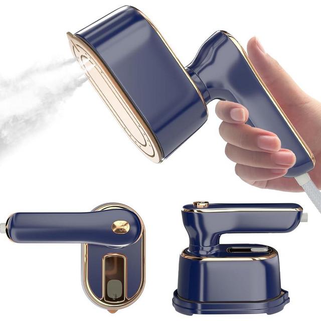 Travel Steamer Iron for Clothes Mini - Portable Ironing Machine Travel Small Size Portable Steamer Travel College Dorm Home Essentials Steamer for Clothes (Blue)