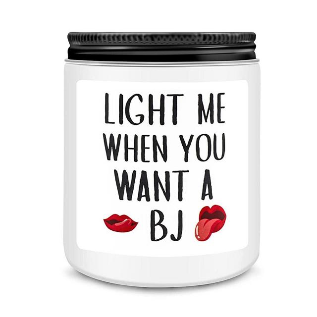 Birthday Gifts for Men, Light Me When You Want A BJ Candle - Funny Gifts for Men, Valentines Day Gifts for Him, Naughty Fathers Day Anniversary Engagement Gifts for Husband,Fiance
