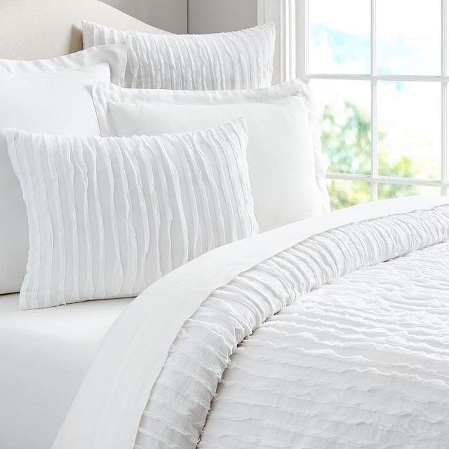 Camille Cotton Cotton Duvet Cover, King/Cal. King, White