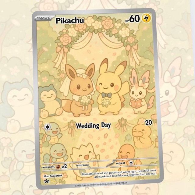 Pikachu Wedding Gift Custom Made Card Fan Art Card