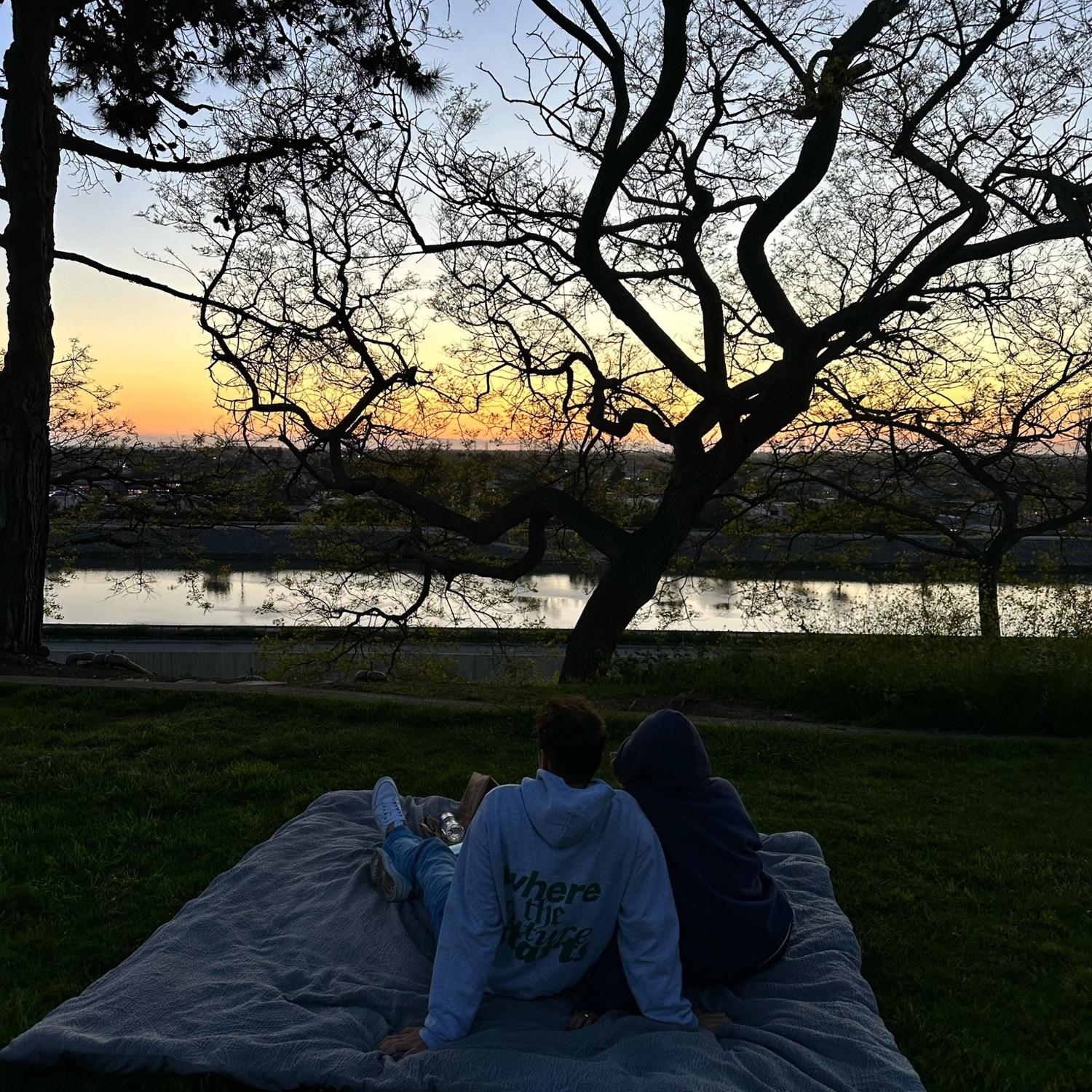 Sunset and Trader Joe’s charcuterie <3