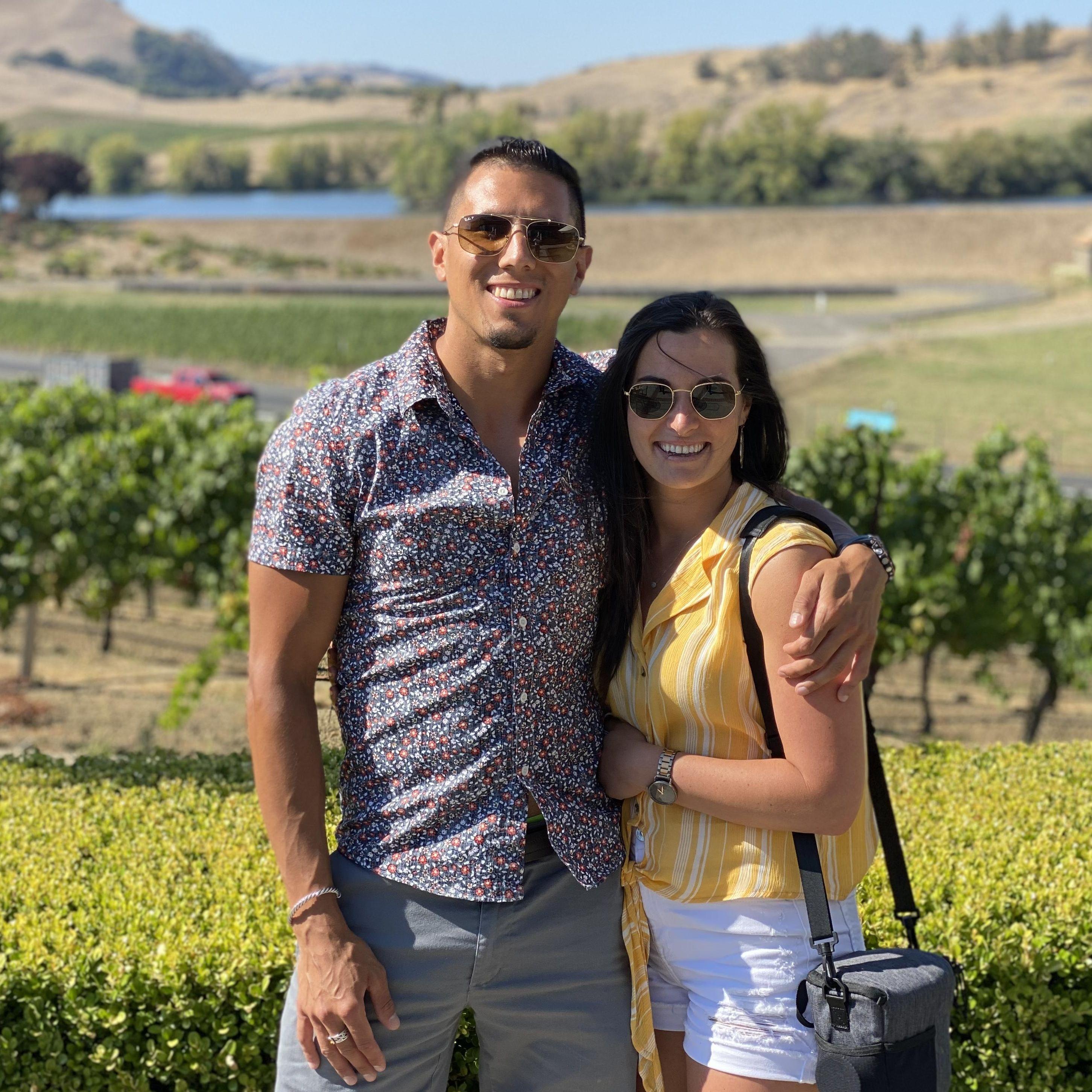 Wine tasting together in Napa