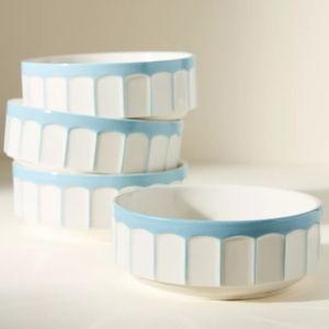 The Latte Stoneware Cereal Bowls, Set of 4: Boulevard Edition in Sky
