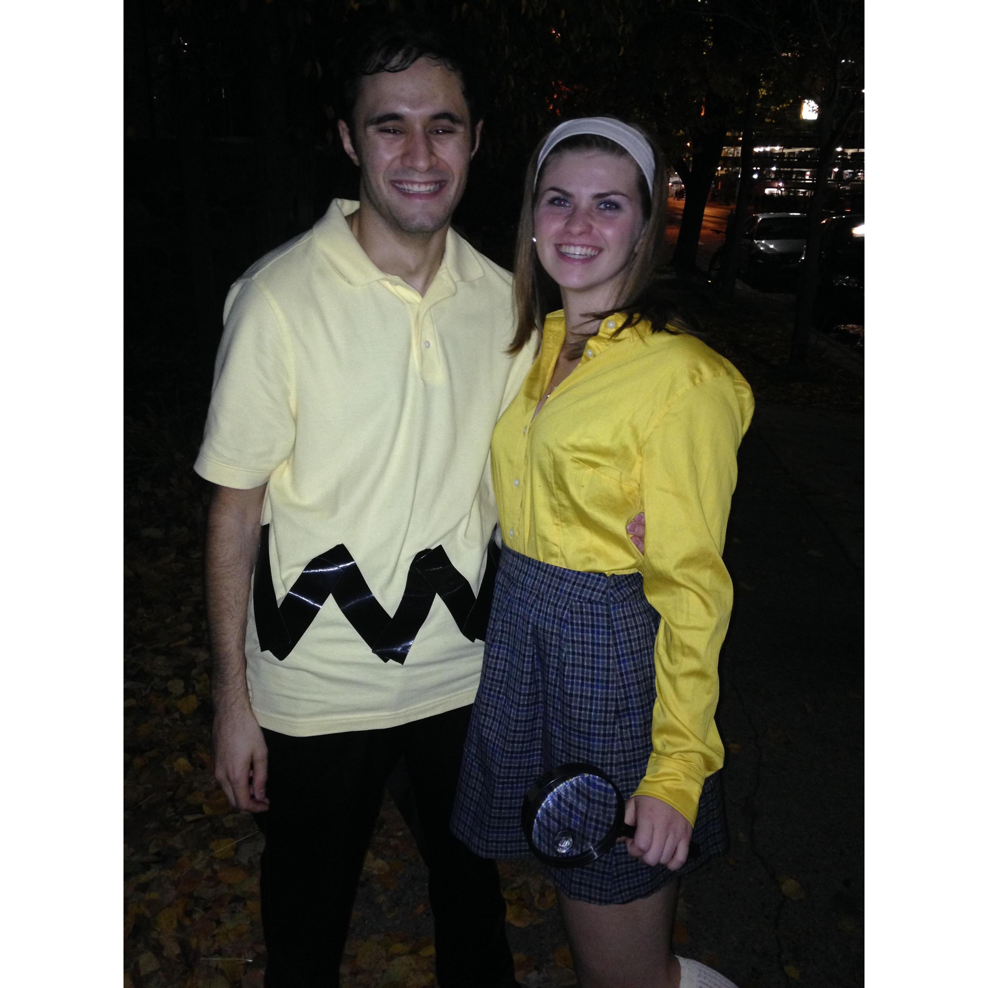Nancy Drew and Charlie Brown. Halloween Allison's freshman and Ian's junior year of college.