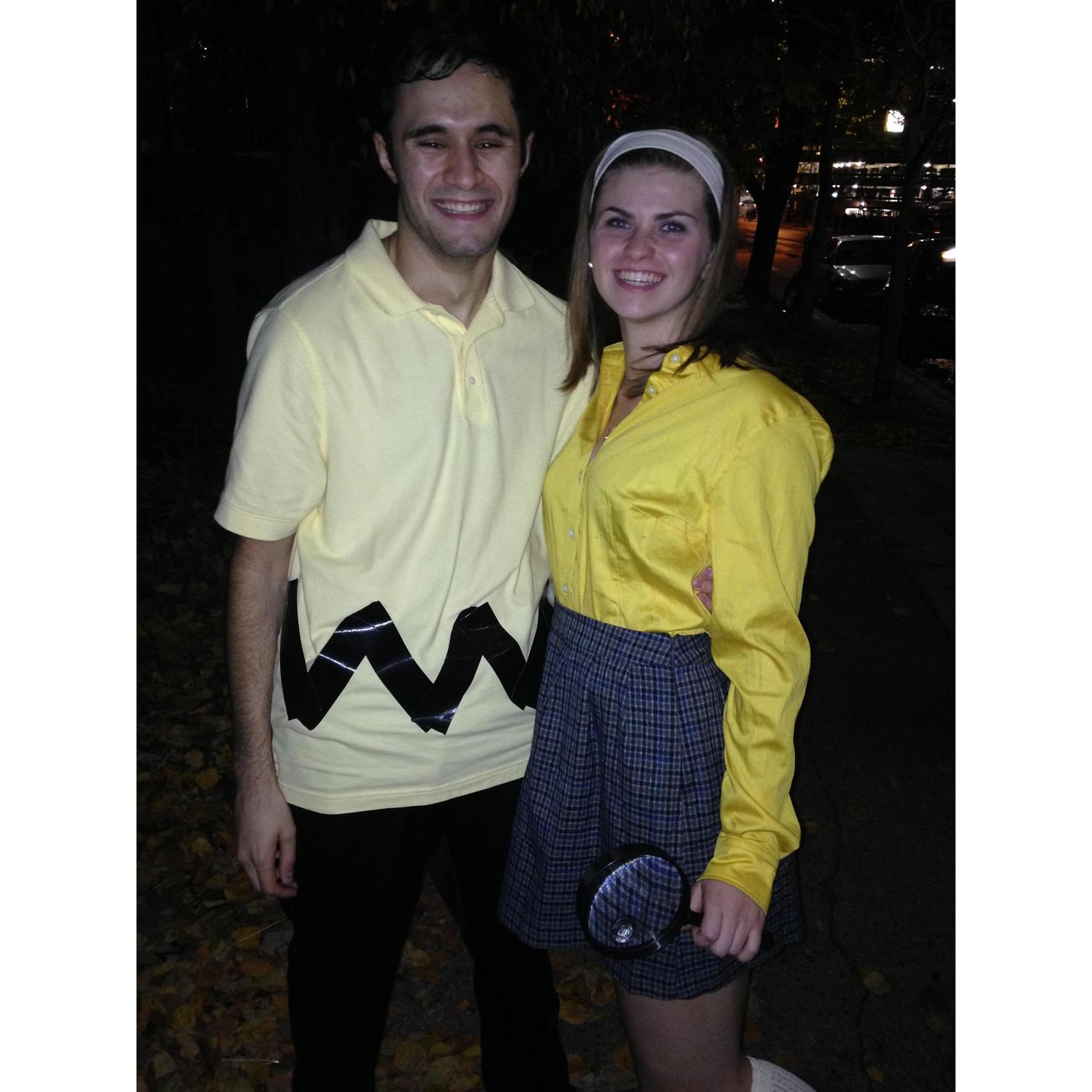 Nancy Drew and Charlie Brown. Halloween Allison's freshman and Ian's junior year of college.