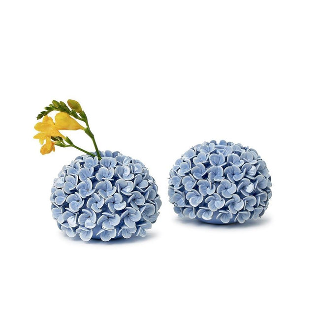Two's Company Hydrangea Flower Bud Vases and Taper Candle Holders, 5.5-Inch, Set of 2