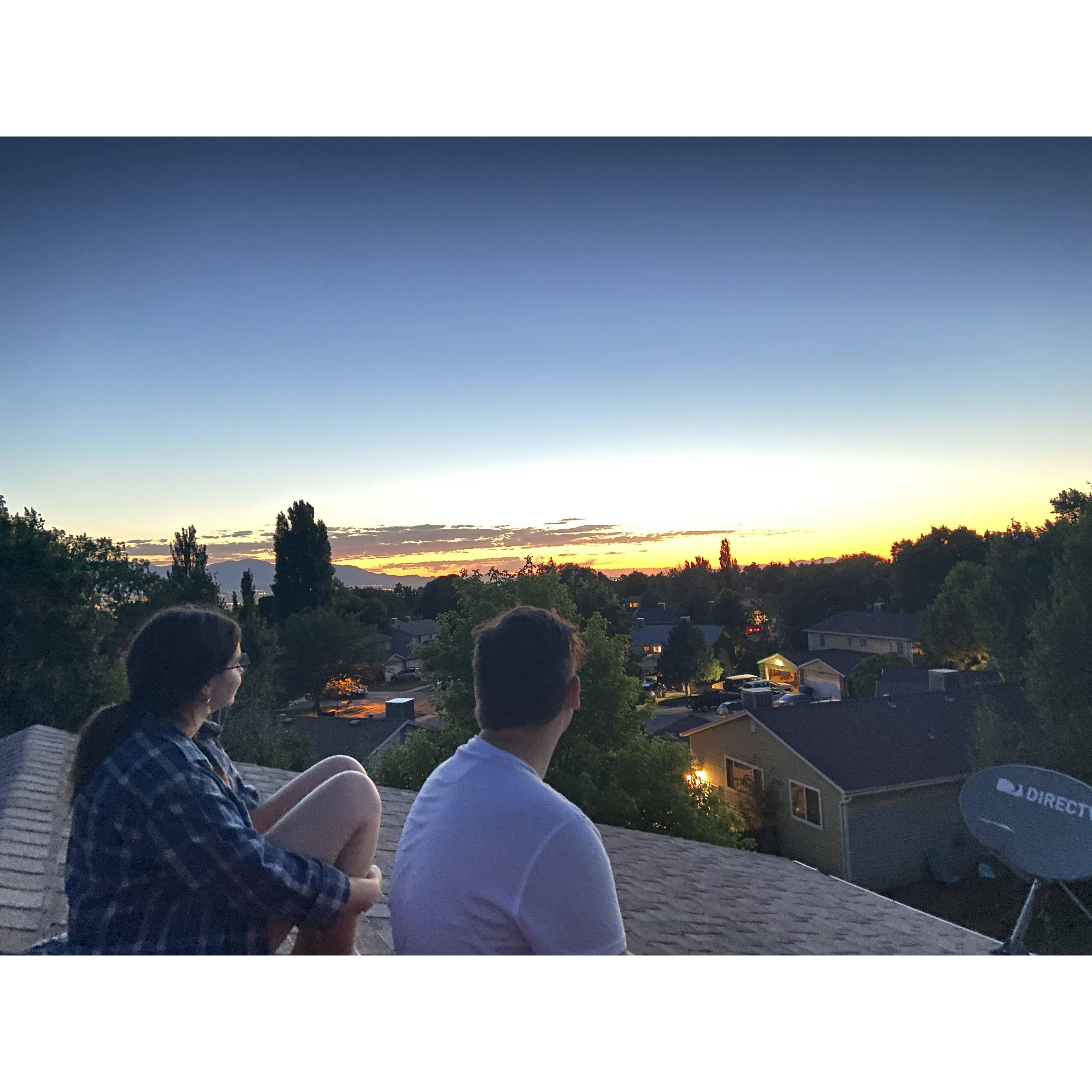 Right before we headed to California again with Owen's family we got to enjoy the sunset on his roof