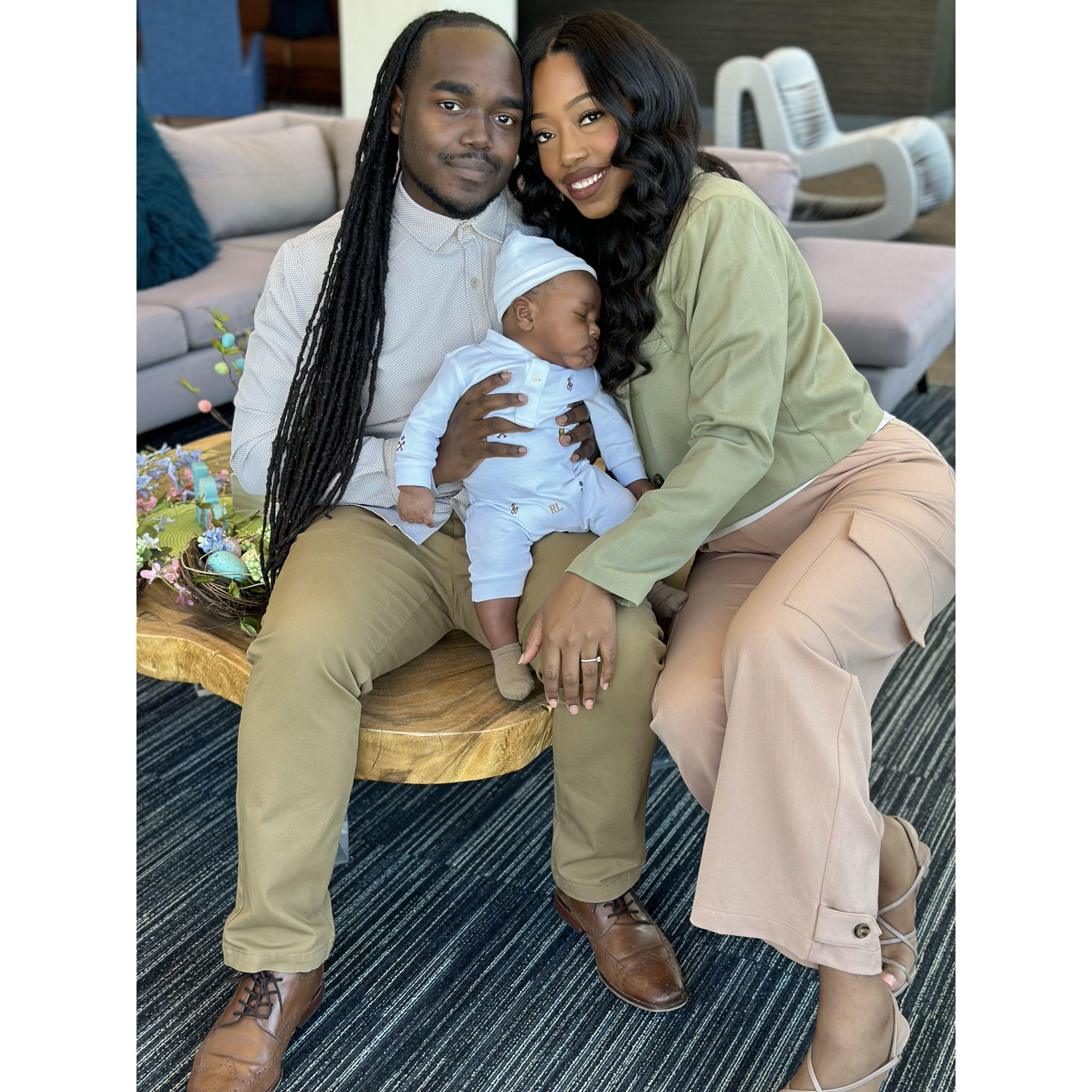 2023: Our babyyyy! Noah. Our first Easter as a family.