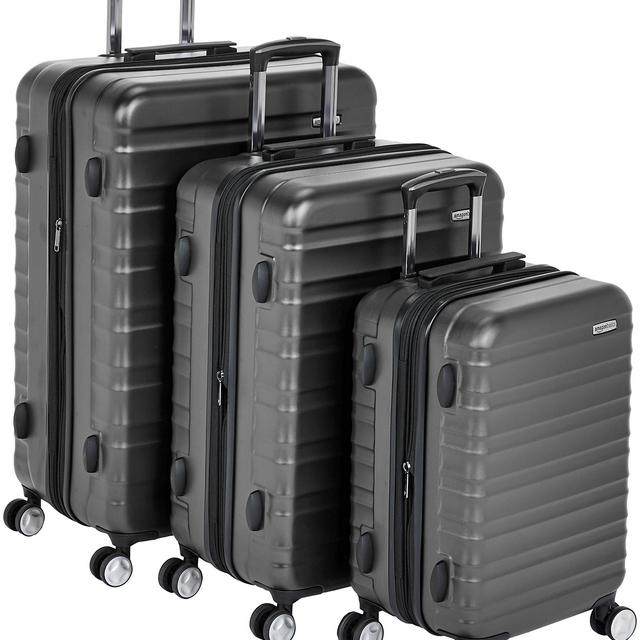 AmazonBasics Premium Hardside Spinner Luggage with Built-In TSA Lock - 2-Piece Set (20&quot;, 28&quot;), Black