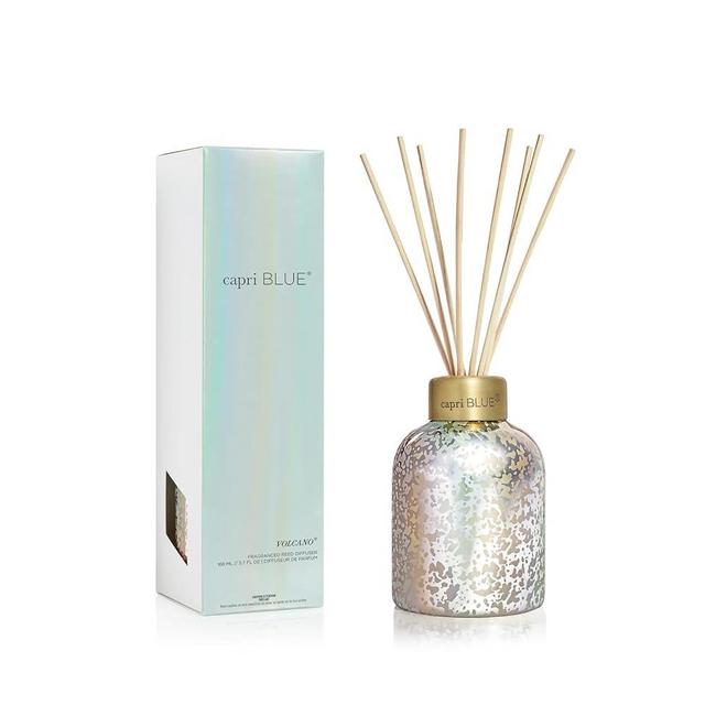 Capri Blue Volcano Reed Diffuser - Comes with Volcano Scented Diffuser Oil, Diffuser Sticks, and Mercury Iridescent Glass Bottle - Aromatherapy Diffuser (5.7 fl oz)