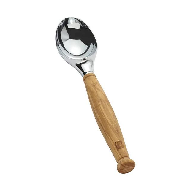 Sabatier Olivewood Ice Cream Scoop with Cast Head, 9-Inch