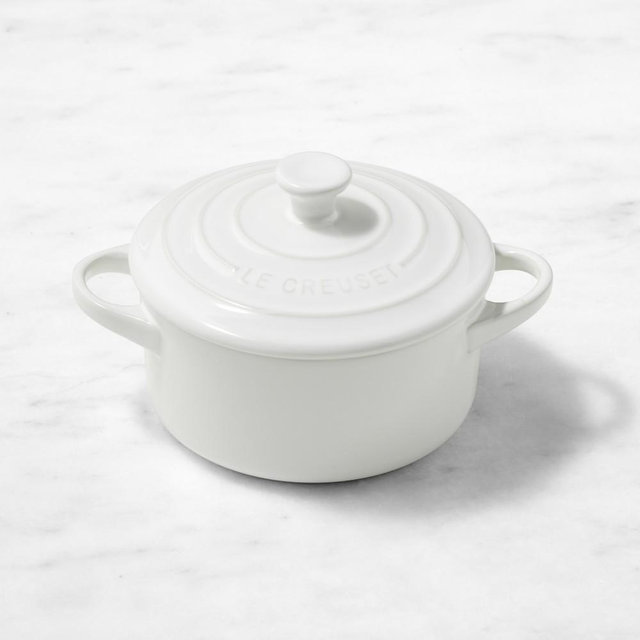 Le Creuset Heritage Stoneware Mini Cocotte 24-Oz, White