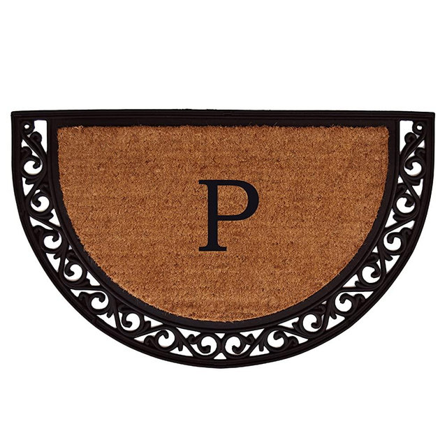 Calloway Mills 100102436P Ornate Scroll Heavy-Duty Monogrammed Doormat (Letter P)