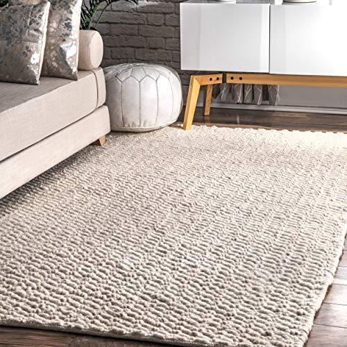 nuLOOM Glendora Chevron Wool Rug, 8' 6" x 11' 6", Ivory