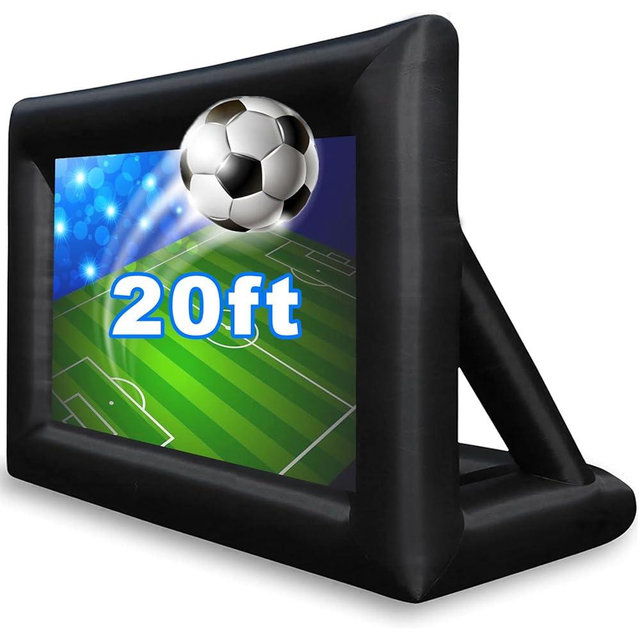GZKYYLEGS 20 Feet Inflatable Projector Screen Outdoor Inflatable Movie Screen with Air Blower Storage Bag, Easy Set Up Blow Up Screen for Backyard Movie Night, Theme Parties, Celebrations
