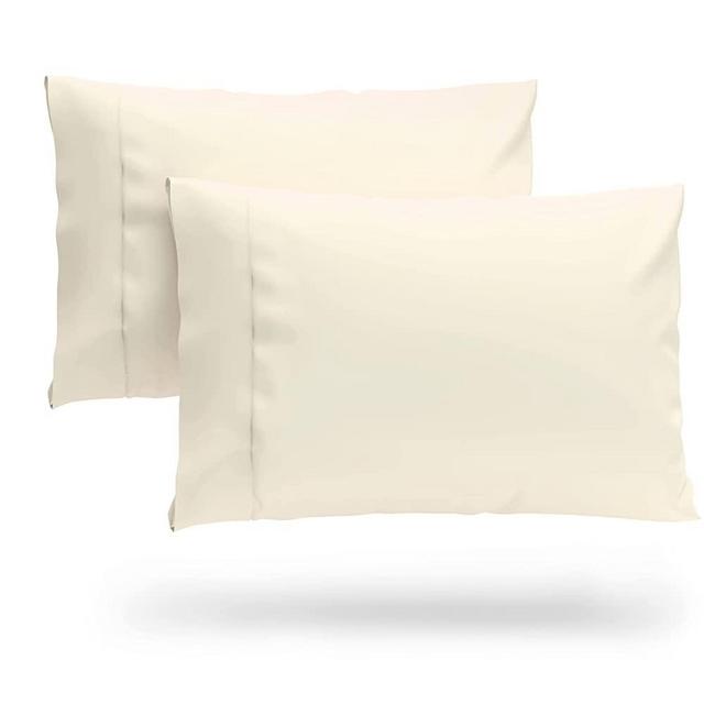 Cosy House Collection Luxury Bamboo Standard Size Pillowcases - Cream Pillowcase Set of 2 - Ultra Soft & Cool Natural Bamboo Blend Cover