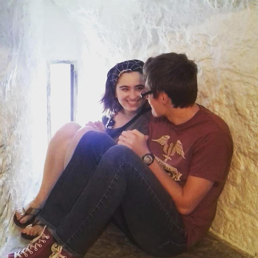 Crammed inside a window in some castle in Ireland