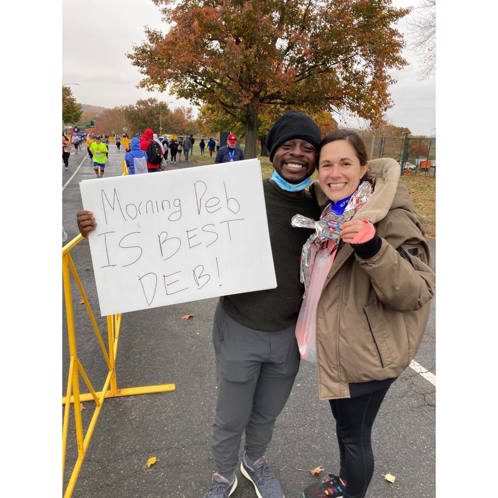 Nana is Deb's biggest race cheerleader 