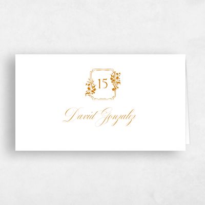 Nutmeg, Orange Wedding Place Card - Emelina