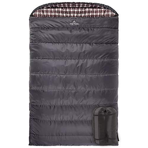 TETON Sports Fahrenheit Mammoth Queen-Size Double Sleeping Bag; Warm and Comfortable; Double Sleeping Bag Great for Family Camping; Compression Sack Included