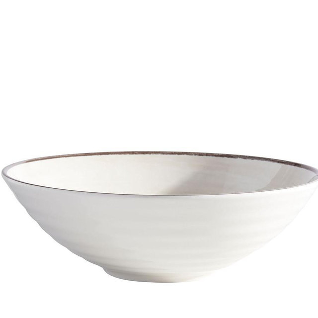 Swirl Melamine Large Serve Bowl - Stone
