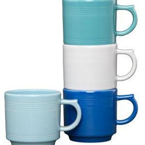 Coastal Blues 16 OZ Set of 4 Mixed Stackable Mug Set