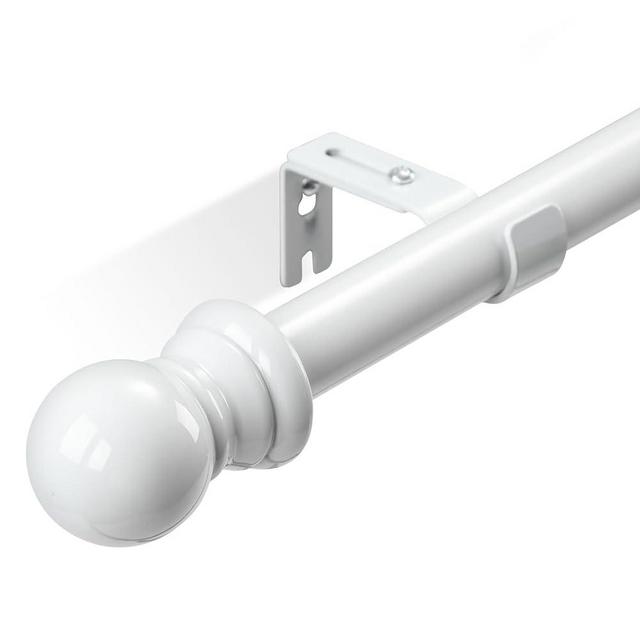 HOSKO Window Curtain Rod - 1 Inch Curtain Rods for Window 30-60 Inches - Including Two Mounting Brackets （White）