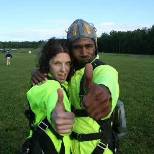 After jumping out of a plane, 2008