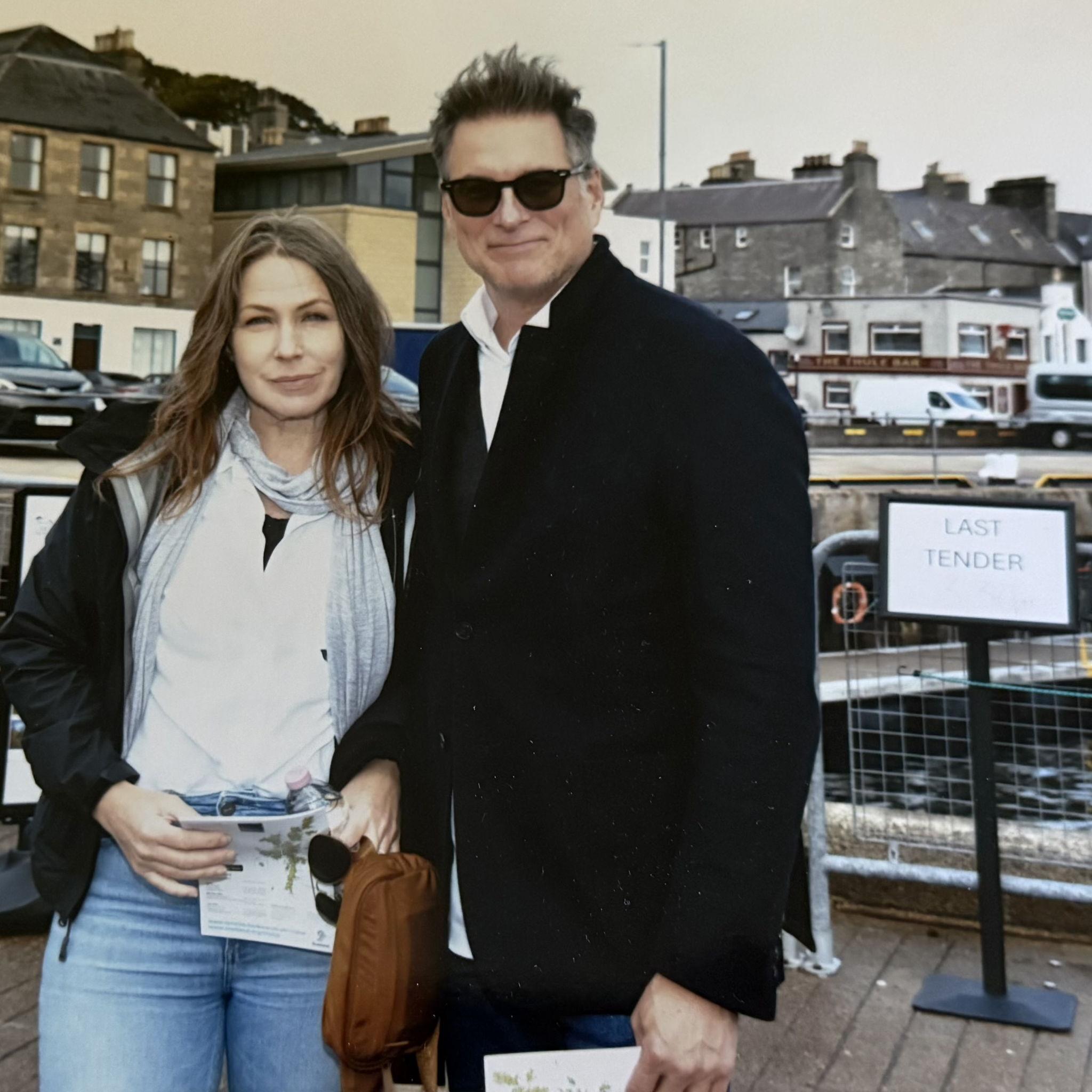 At one of the ports of call in the North Sea on our voyage aboard Crystal Cruises with friends and neighbors Dana and Captain Birger Vorland at the helm