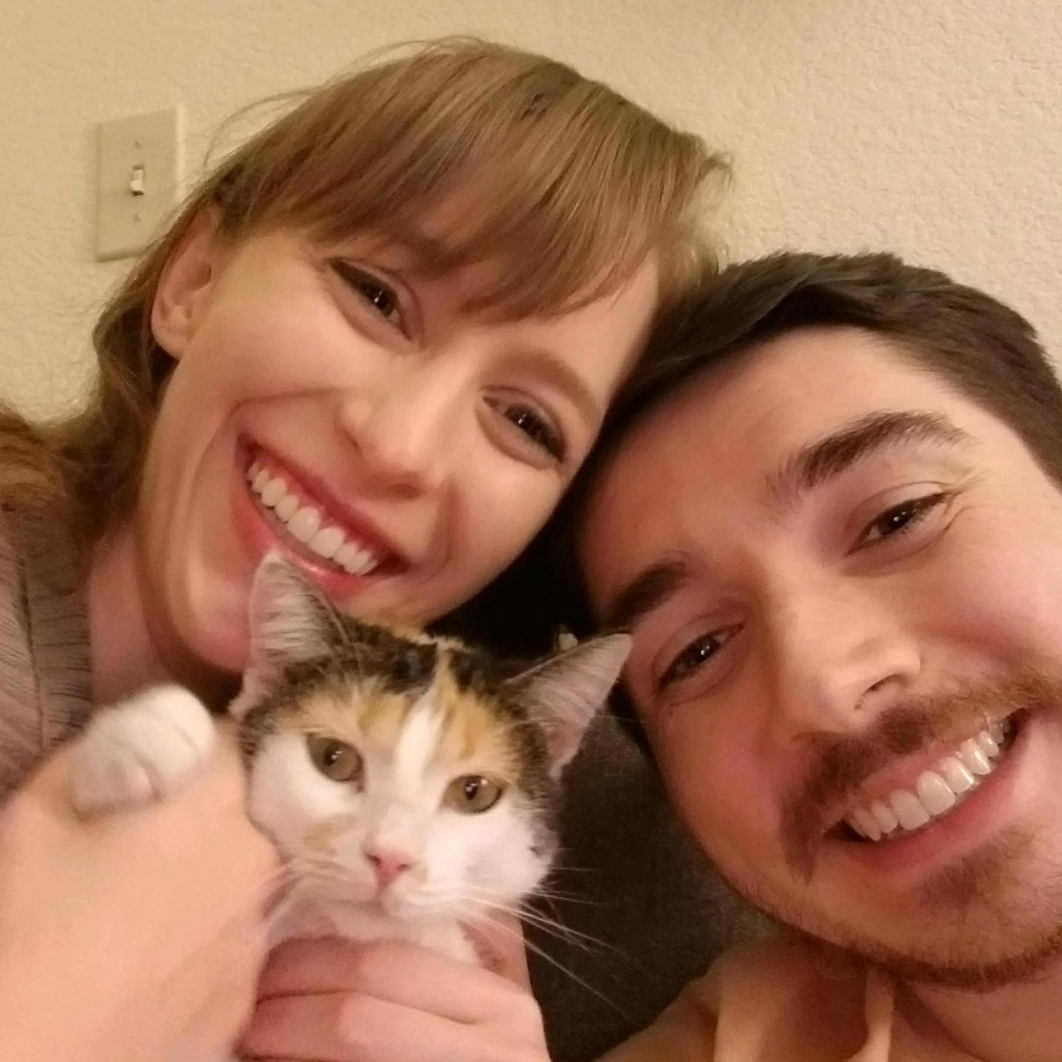 Cathleen's cat, Sushi, warmed up to Curt after a few meetings. Now she's *obsessed* with him and asks for cuddles whenever Cathleen is at work!