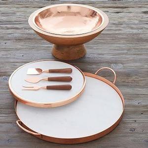 Copper and Wood Fruit Bowl