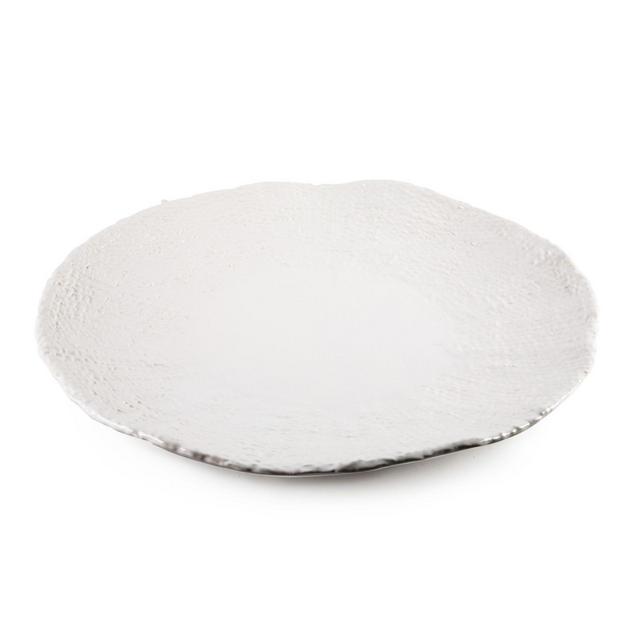 Home Essentials & Beyond 17-Inch Round Burlap Serving Platter
