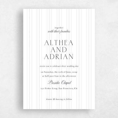 White Wedding Invitation - Sorrel Portrait