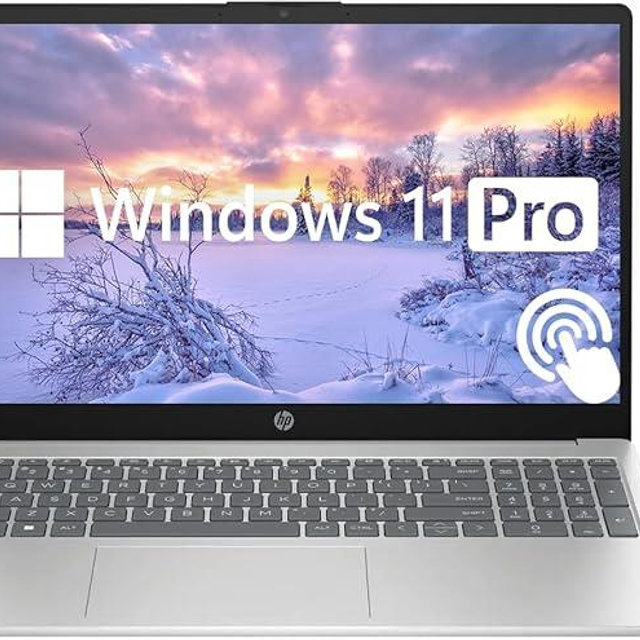 HP 15.6" Touchscreen Business Laptop, 32GB RAM 1.5TB Storage (1TB SSD+512GB Docking Station Set), 6-Cores Intel Core i3, Windows 11 Pro with Microsoft Office Included, PLUSERA Earphones, Silver