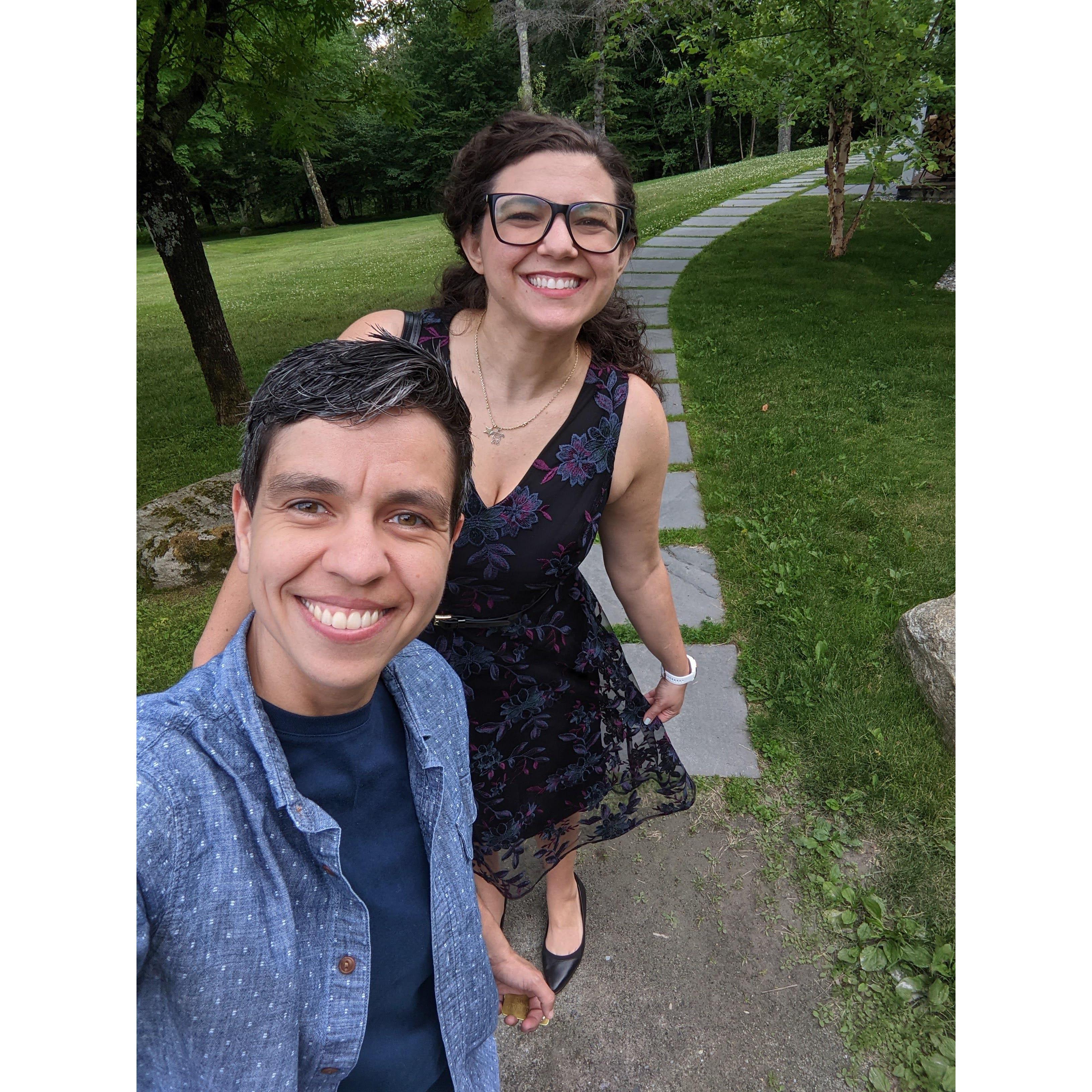 Right before our 3rd anniversary dinner in Stowe, VT