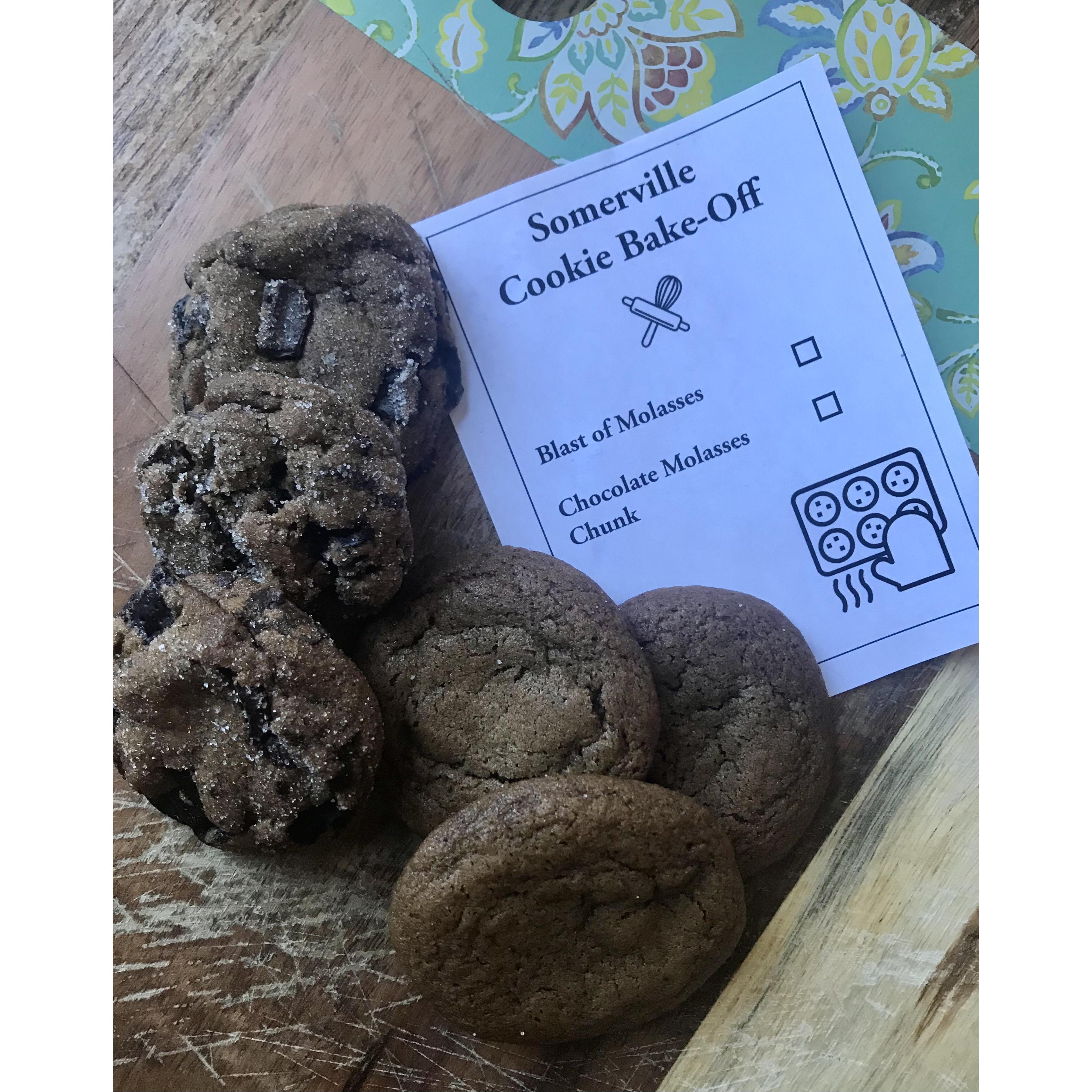 The original molasses cookies and ballot for the cookie bake-off!